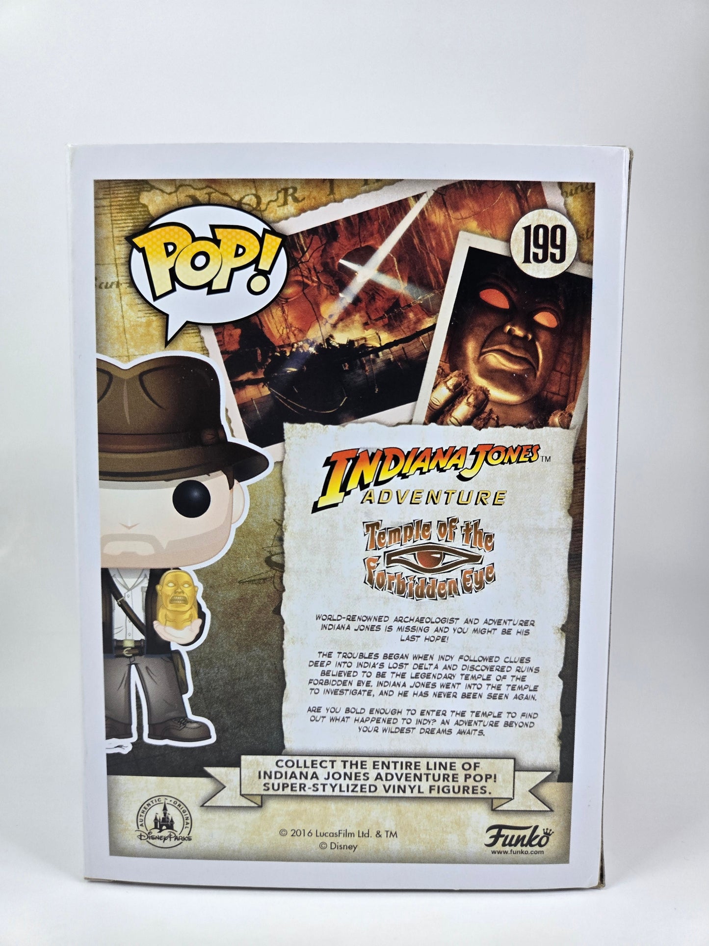 Funko Pop Indiana Jones with Golden Idol 199 SDCC 2016 Exclusive