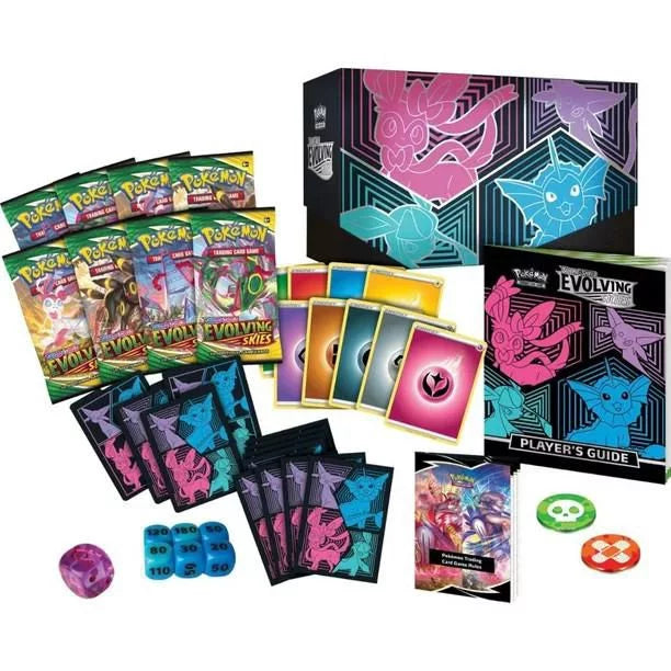 Pokemon Evolving Skies Elite Trainer Box Trading Card Game (Glaceon/Vaporeon/Sylveon/Espeon)