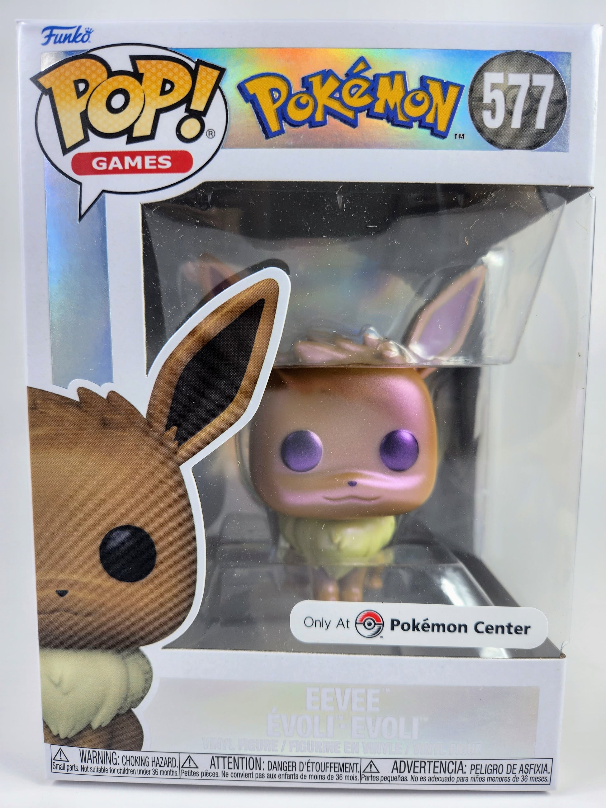 Funko Pop Games Pokemon Pearlescent Eevee 577 Pokemon Center Exclusive – Pop  Pursuit Collectibles