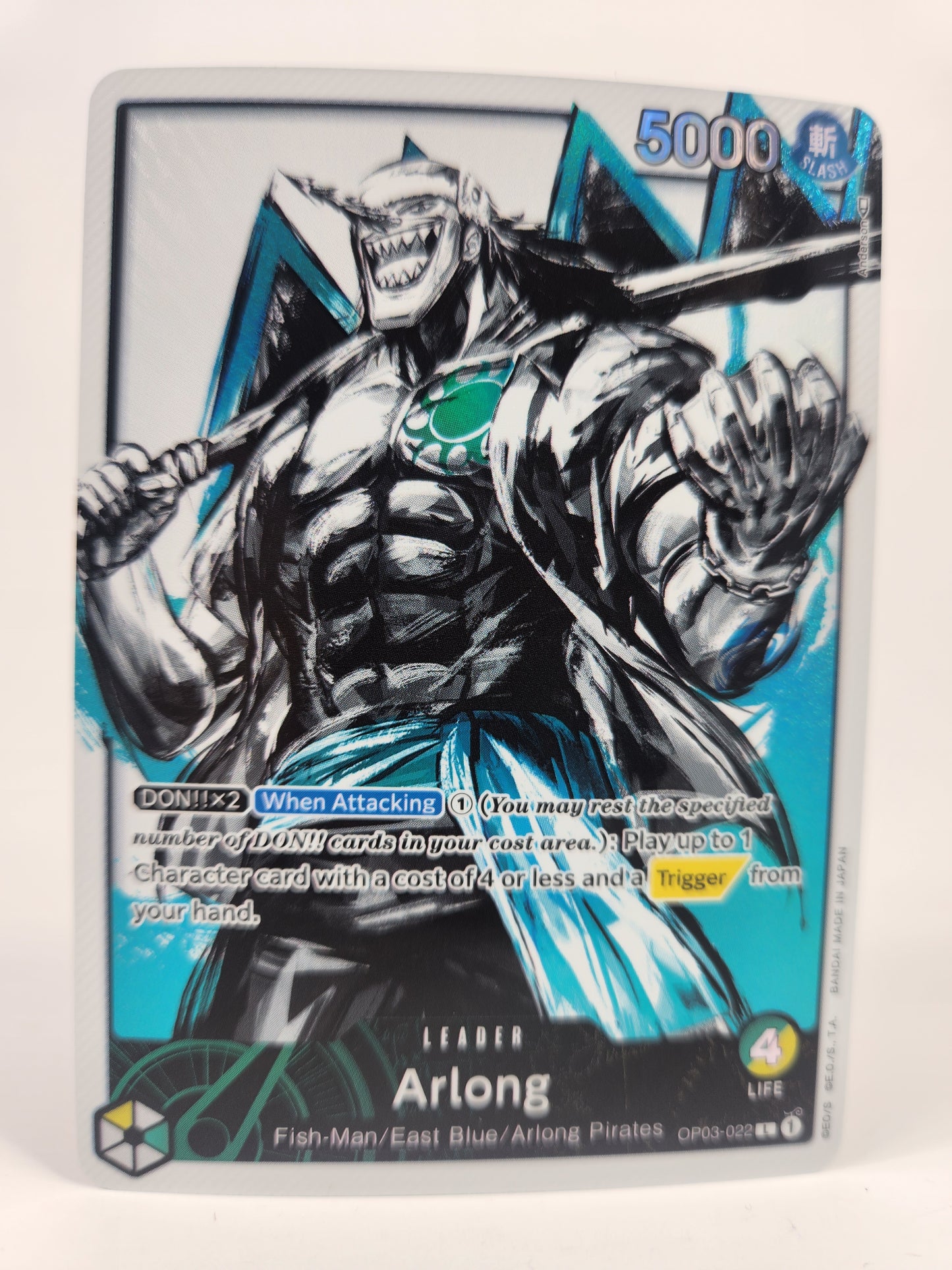 Arlong OP03-022 Alternate Art Leader One Piece Trading Card Game TCG S Pop Pursuit Collectibles Arlong OP03-022 Alternate Art Leader One Piece Trading Card Game TCG S Pop Pursuit Collectibles