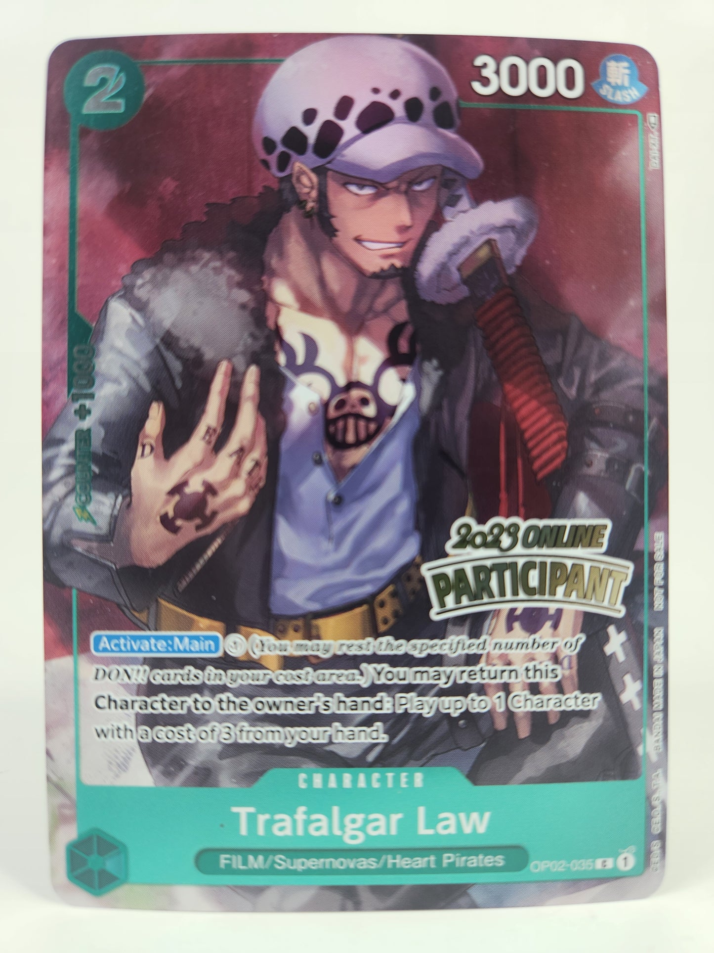 Trafalgar Law OP02-035 2023 Online Participant One Piece Trading Card Game TCG Single