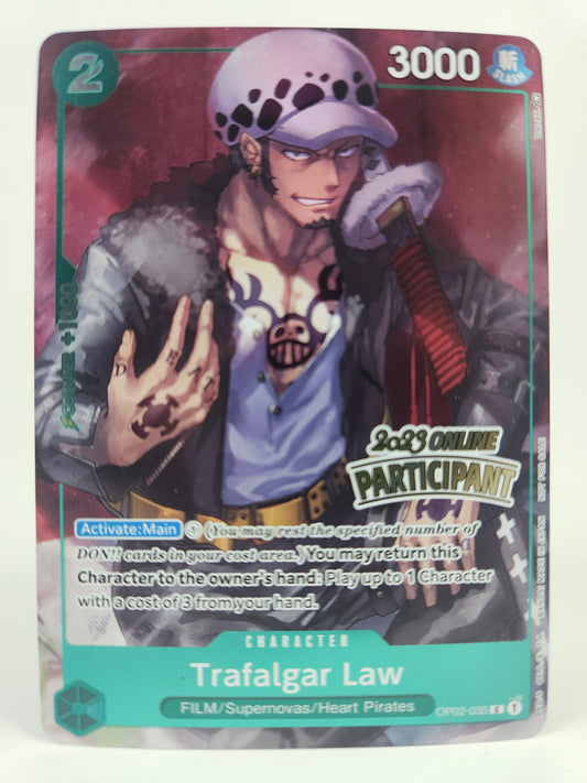 Trafalgar Law OP02-035 2023 Online Participant One Piece Trading Card Game TCG Single