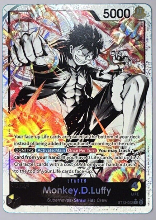 Monkey D. Luffy Alternate Art Leader ST13-003 Three Brothers Starter Deck - One Piece TCG